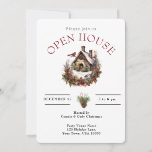INVITATION OPEN HOUSE CHRISTMAS BIRD HOUSE