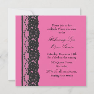 Invitation Open House French Lace Fuchsia