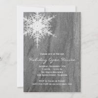 Invitation Open House Granite & Snowflake