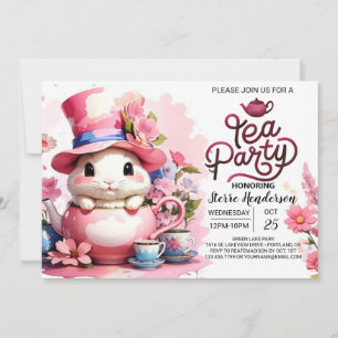 Invitation Open House Tea Party Baby Girl Douche