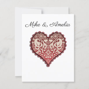 Invitation Openwork, vintage heart, vintage, heart, lace