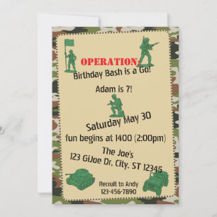 Invitation Opération Anniversaire Jouet Bash Jouet Soldat ann