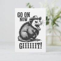 Opossum Cowboy Vintage Allez Maintenant Partir Wes