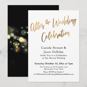 Invitation Or après la fête du Mariage, Bokeh Black