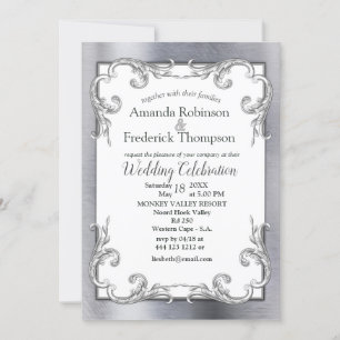 Invitation Or, argent et laiton Vintage
