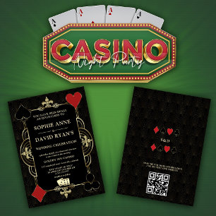 Invitation Or Art Déco Années 20 Casino Vegas Poker Mariage