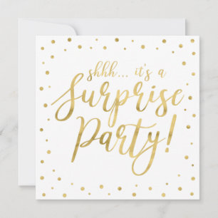 Invitation Or & Blanc 50e anniversaire de mariage surprise