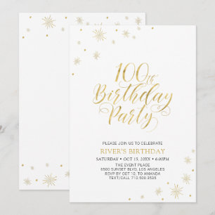 Invitation Or & Blanc   Soirée d'anniversaire chic et moderne