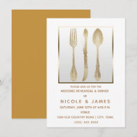 Or Blanc Ustensiles Vintage Réception de Mariage