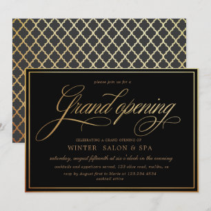 Invitation or calligraphie élégante Grand Ouverture