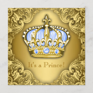 Invitation Or de fantaisie de bleus layette de prince baby
