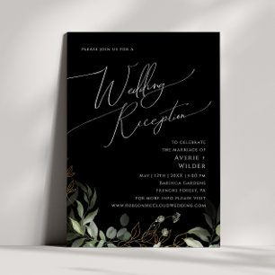 Invitation Or de verdure lunaire   Réception de mariage noir
