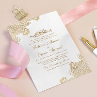 Or dentelle Ornat Crème islamique Mariage musulman