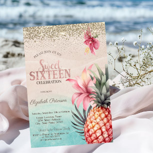 Invitation Or Diamants, Hibiscus Plage Ananas Douce 16