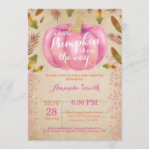 Invitation Or d'invitation de baby shower d'automne de