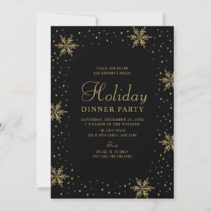 Invitation Or doré et noir   Dîner de fête moderne de vacance
