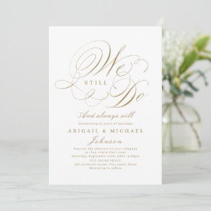 Invitation Or élégant calligraphie classique NOUS TOUJOURS FA