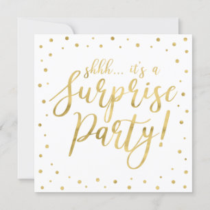 Invitation Or et blanc 50e anniversaire du Mariage surprise