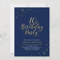 Or et bleu marine | Modern Chic 40th Birthday Part