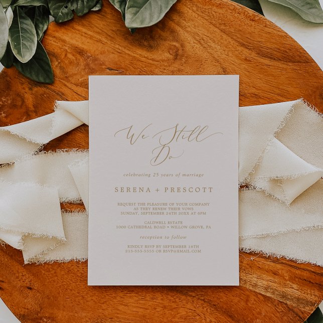 Invitation Or et crème Delicate Nous faisons toujours Vow Ren (Créateur téléchargé)