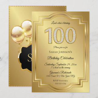 Invitation Or et diamants 100e anniversaire