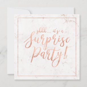 Invitation Or et marbre rose Parti de retraite surprise
