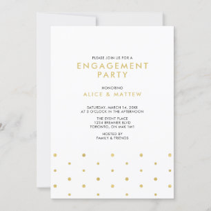 Invitation Or et noir   Parti d'engagement moderne chic