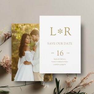 Invitation Or Faux Moderne et élégant Enregistrer la date