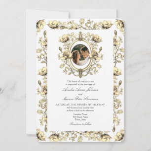 Invitation Or Floral Vintage Photo Mariage