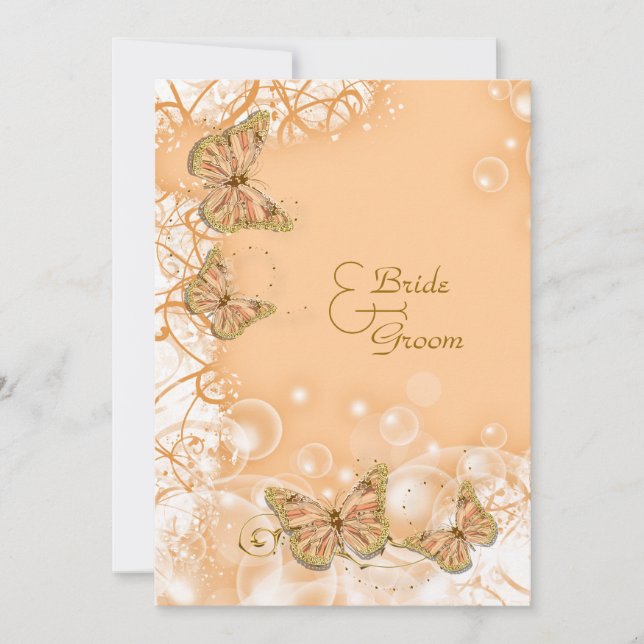 Invitation Or fuschia mariage fiançailles anniversaire (Devant)