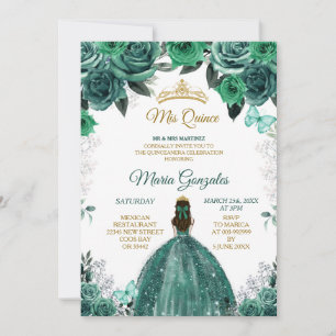 Invitation Or & Hunter Emerald Green Mis Quince