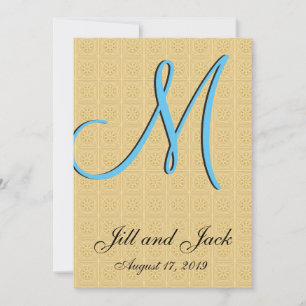 Invitation Or incorporé 3d Monogramme