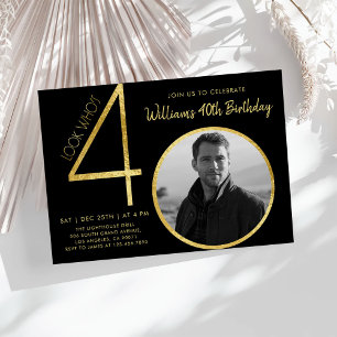Invitation Or minimaliste moderne Type 40e anniversaire