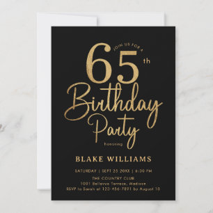 Invitation Or noir 65e anniversaire