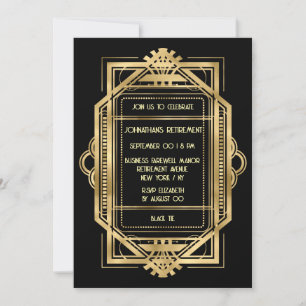 Invitation Or noir retraite do-it-yourself photo entreprise a