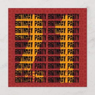 Invitation Or noir rouge W1005 de 21ème anniversaire de