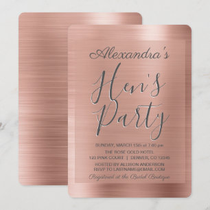 Invitation Or Rose Blush Pink Girly Hen's Party
