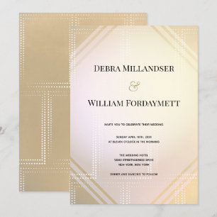 Invitation Or rose moderne Metallic Mariage futuriste
