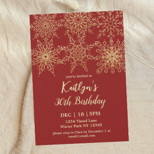 Invitation Or rouge glamour hiver 30e anniversaire