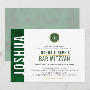 Invitation Or vert MODERNE de barre latérale de la BARRE
