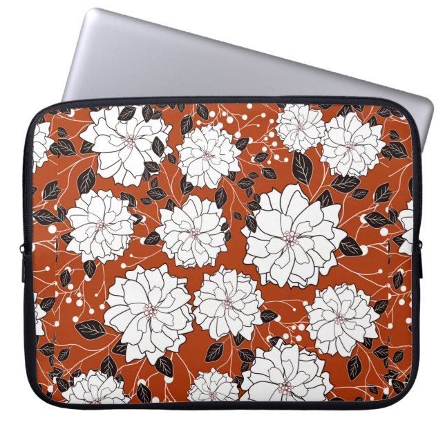 Invitation or wedding card with abstract floral ba laptop sleeve (Front)