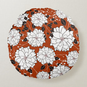 Invitation or wedding card with abstract floral ba round pillow
