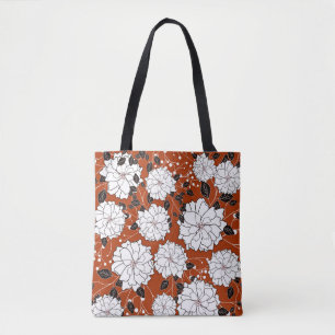 Invitation or wedding card with abstract floral ba tote bag