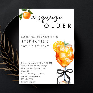 Invitation Orange Aperol Spritz A Squeeze Ancien 30e annivers
