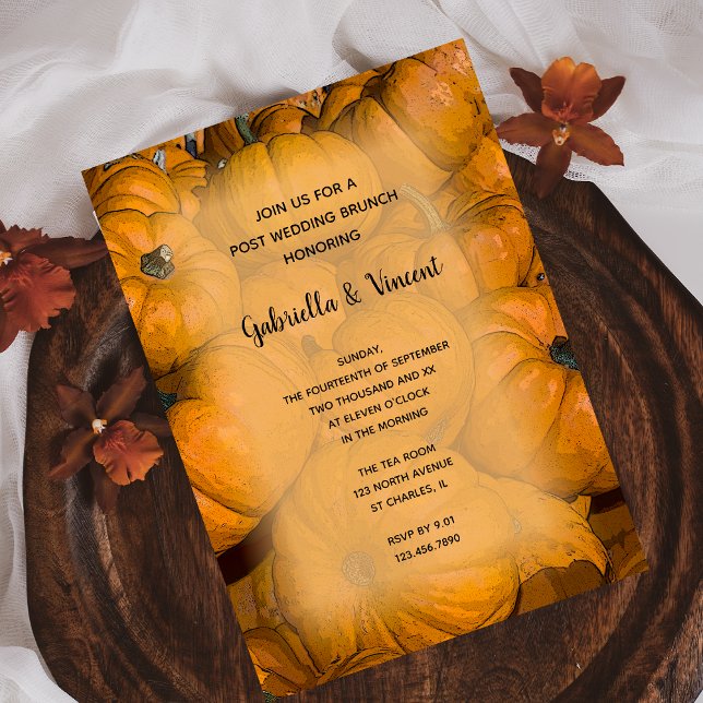 Invitation Orange Automne Citrouille Poste Mariage Brunch (Créateur téléchargé)