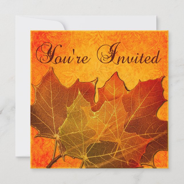 Invitation Orange Automne Quitte Thanksgiving Custom (Devant)