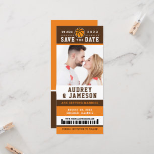 Invitation Orange Basket Brown Enregistrer Le Billet Date 