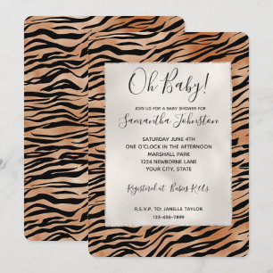 Invitation Orange Black Tiger