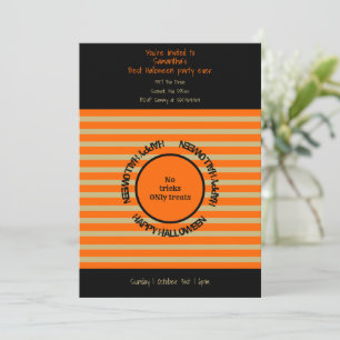 Invitation Orange Black Typographie Bonne fête d'Halloween