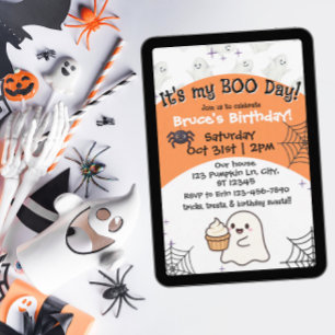 Invitation Orange Boo jour anniversaire